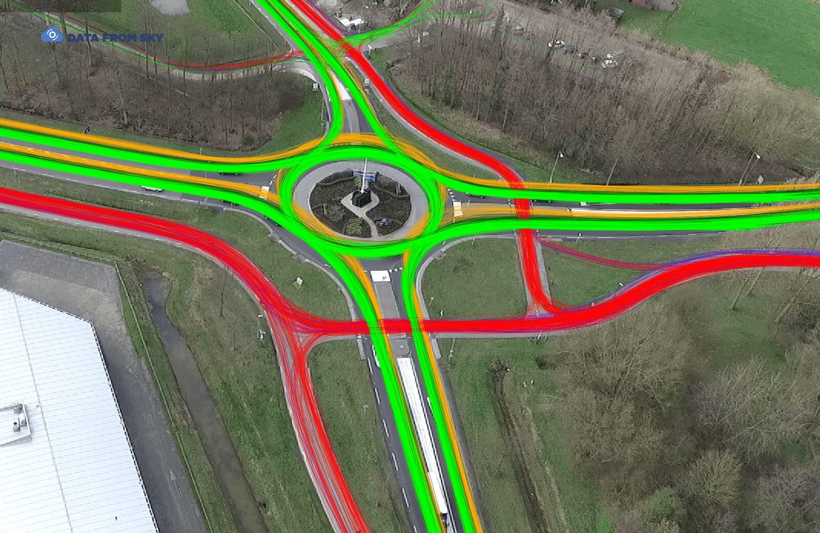 drone survey showing traffic flow